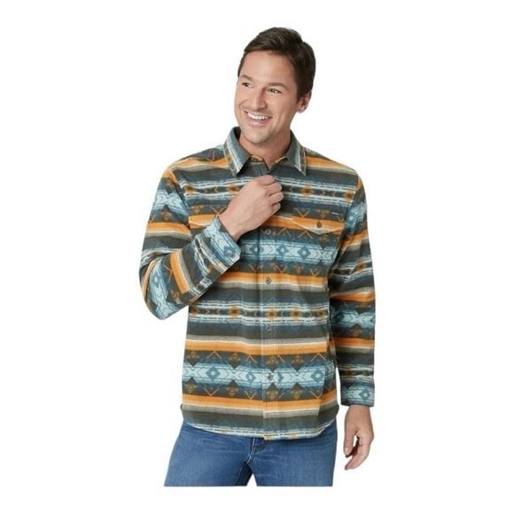 Eddie‎ Bauer Microfleece Shirt Shacket Aztec Desert Pattern Men’s Size Small - Picture 1 of 13